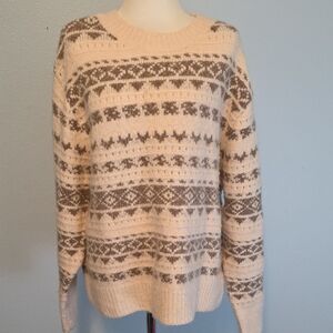 Talula Brown and Cream knit Sweater size Medium
